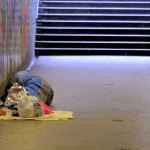 Homeless person sleeping